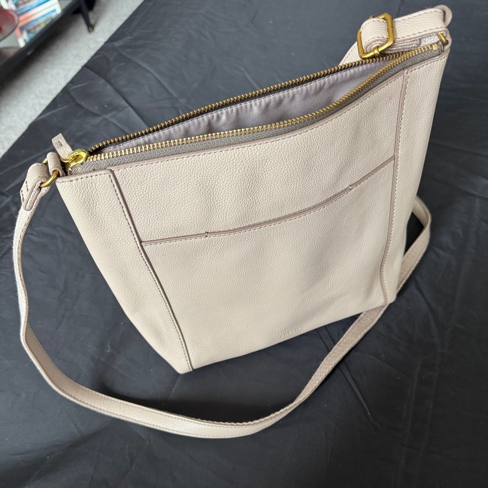 CK Signature Monogram Cream Crossbody Bag - Picture 4 of 5